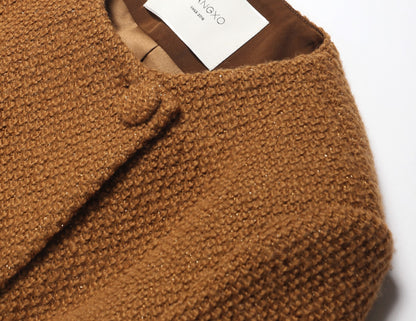 WANGXO | Detachable Leopard Sleeves Ruffle Hem Jacket & Flower Bud Skirt Set-NOYA.