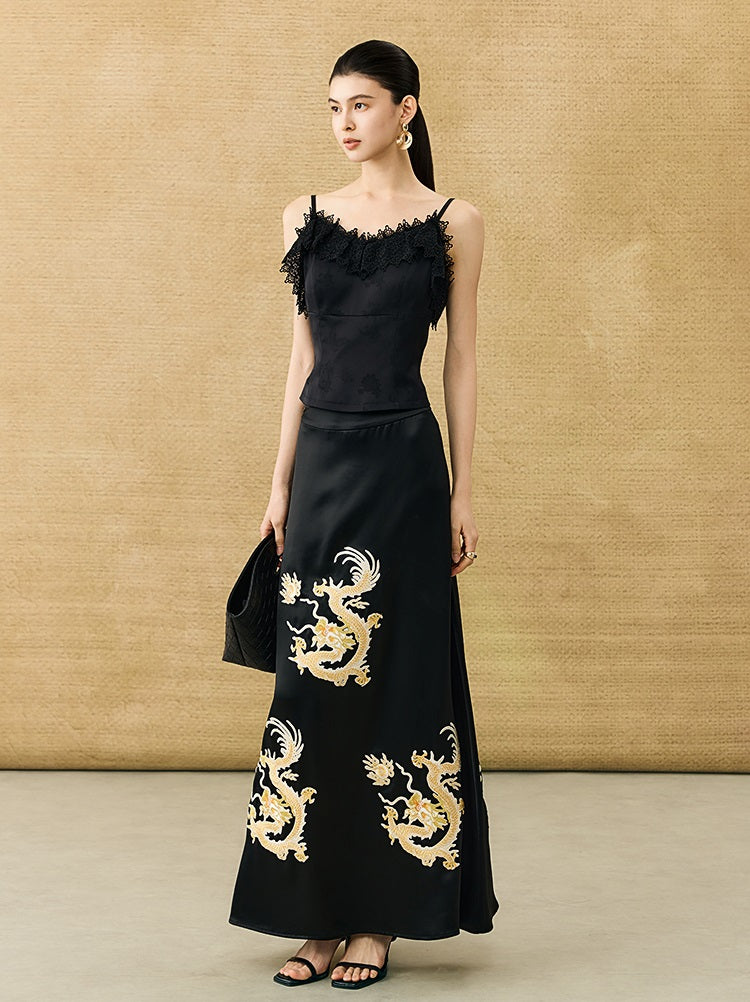 HECO Chinese High-end Acetate Lace Splicing Camisole - ZEPH.