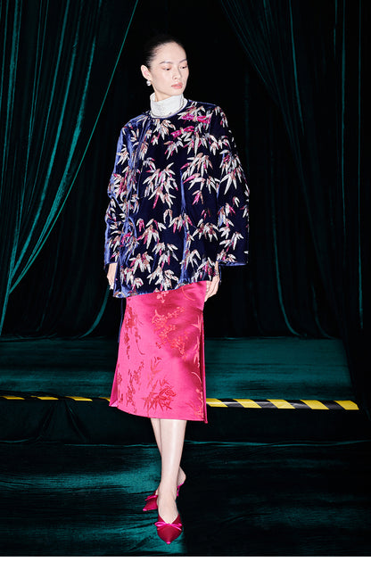 M essential Mackay designer 3Ddragonfly printed velvet loose to shirt - elvin