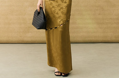 HECO Chinese style acetate rich bamboo skirt - DEED.