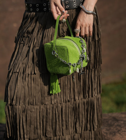 IUBALLET  Suede Square Tassel Handbag - PSUDE.