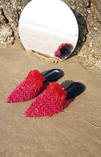 B-FEI handmade beaded little red shoes-TENN.