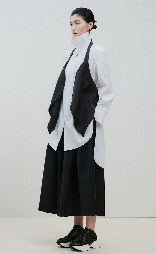 ZHUCHONGYUN new black fashion design halterneck horse clip vest-HEATHER