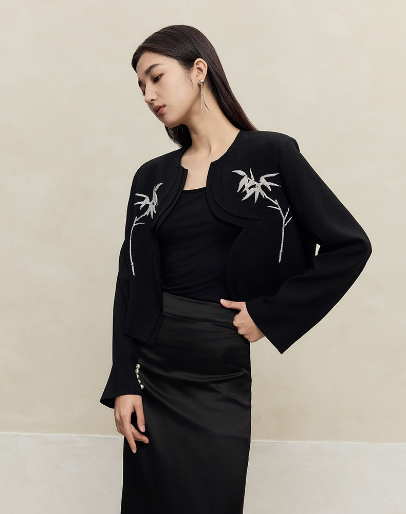 HECO spring embroidery acetate hemp short jacket women - gift.