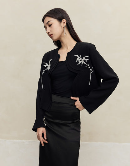 HECO spring embroidery acetate hemp short jacket women - gift.