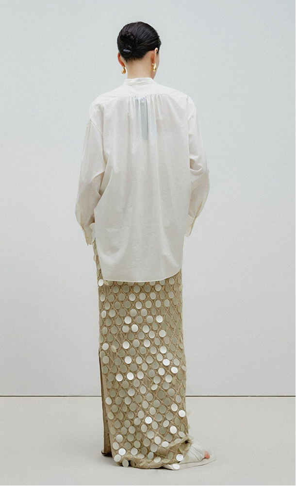 ZHUCHONGYUN handmade sequential embroidery long knitted skirt-ICHIGO.