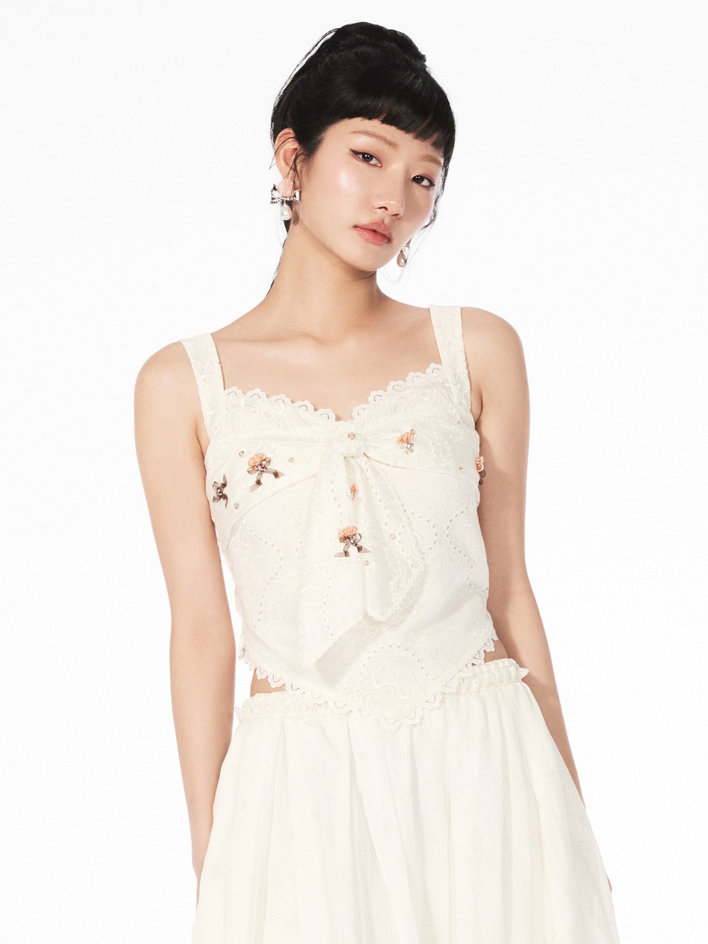 FAME Rococo Island Wave Frolicking Fake Two-piece Suspender Top - LUCAS