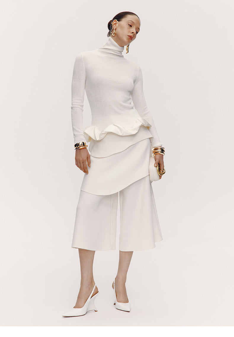 AtelierMissLu Hem clouds surround turtleneck knitted top - HERE.