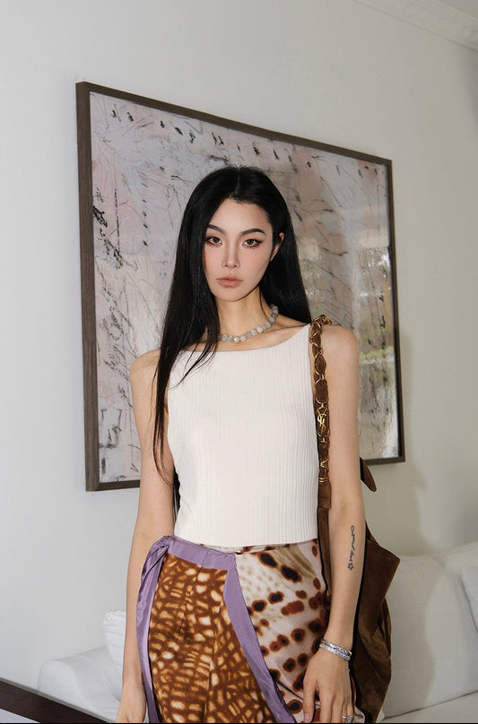 MEI SANGUAN chest cotton backless vest camisole sleeveless top - HARRIS