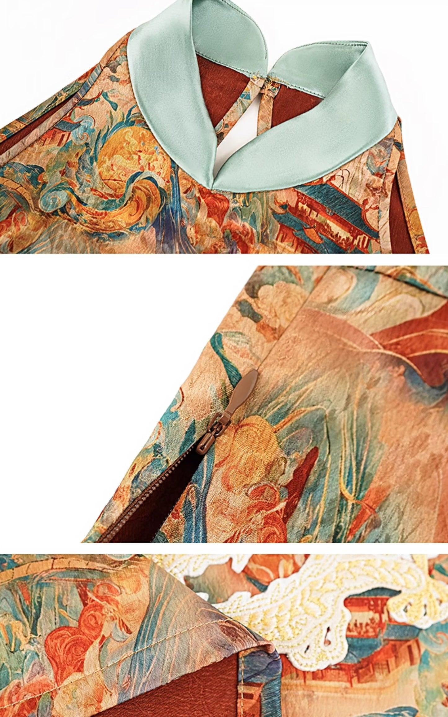 HECO Chinese Retro Mural Golden Dragon Embroidered Vest Top - ERIKA.