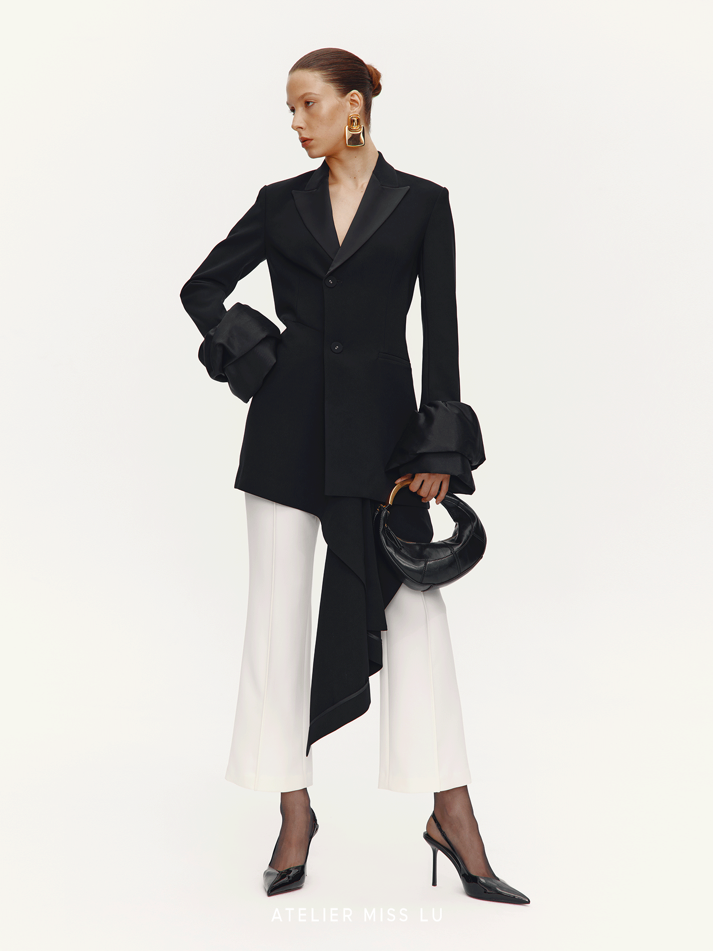 ATELIER MISS LU [Selene Rishi Trace] Versatile Neat Weila Cropped Pants - WISDOM