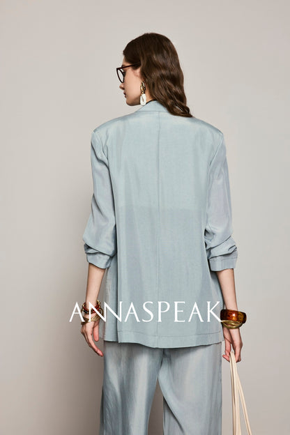 ANNASPEAK silk old money style suit set-NONY.