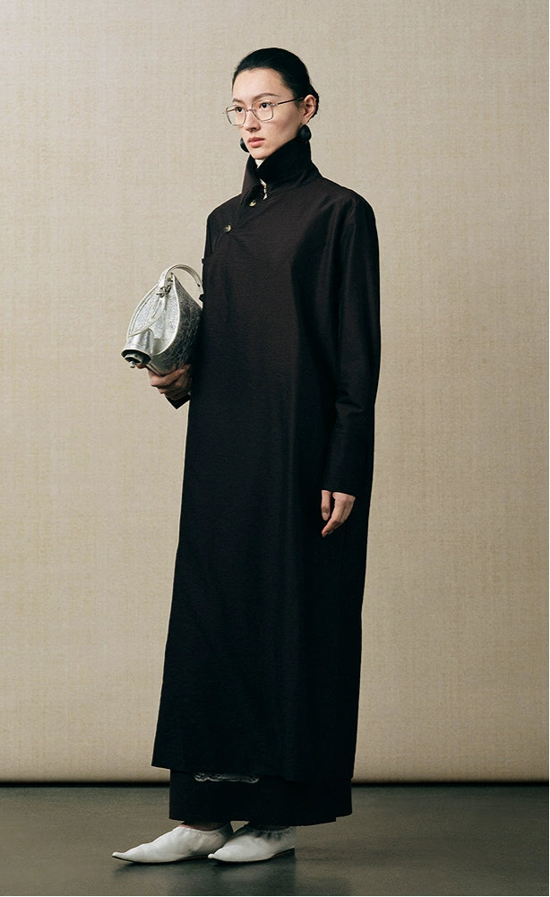 ZHUCHONGYUN Chinese oriental bias shirt collar wool top-YATA.