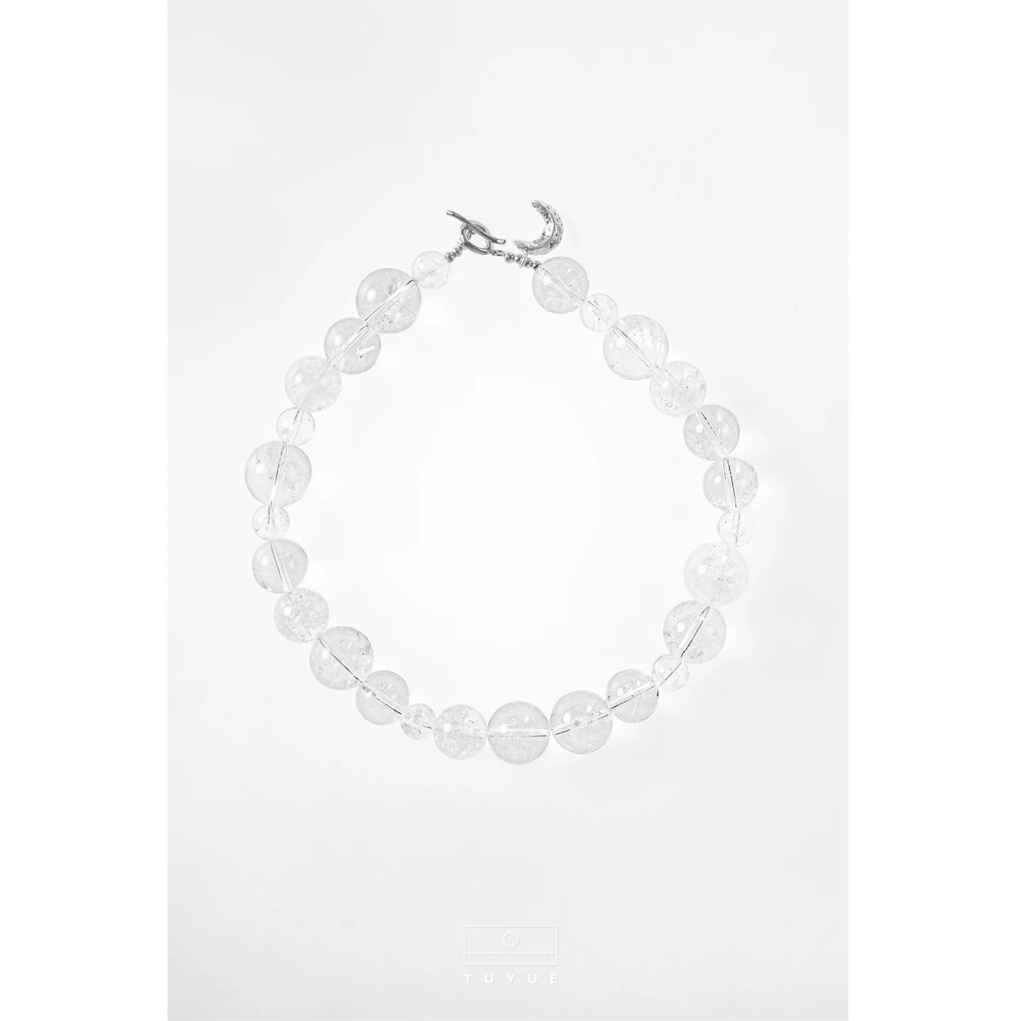 TUYUE natural white crystal hierarchical necklace- JOHN