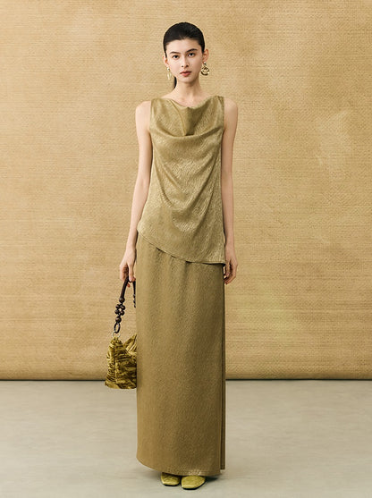 HECO Chinese back cross pearlescent vest top suspenders - COLAR.