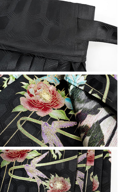 HECO 100% polyester Yarn-Dyed Hanfu Horse Face red black Skirt Woman - proud.