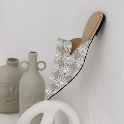 B-FEI pearl pointed toe flat heel-CAET.