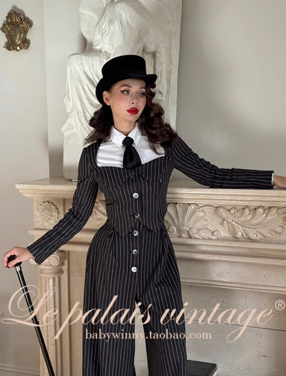 Le Palais Vintage Original languid sexy off-the-shoulder slim white shirt-BEA.