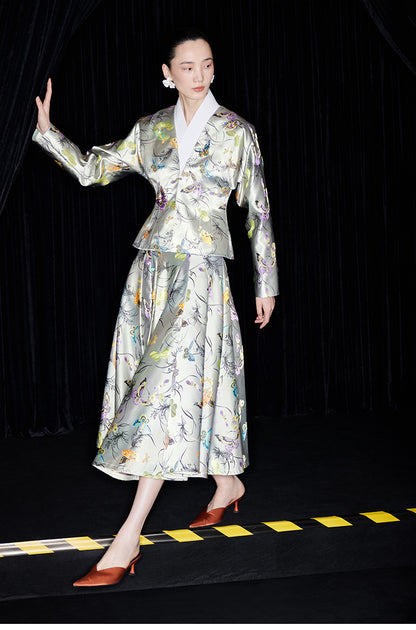 M essential Mackay designer Butterfly Beaded Waist Short Jacket - sake.