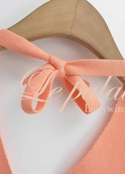 Le Palais Vintage Summer knitted vests halterneck suspenders- ROBBIE.