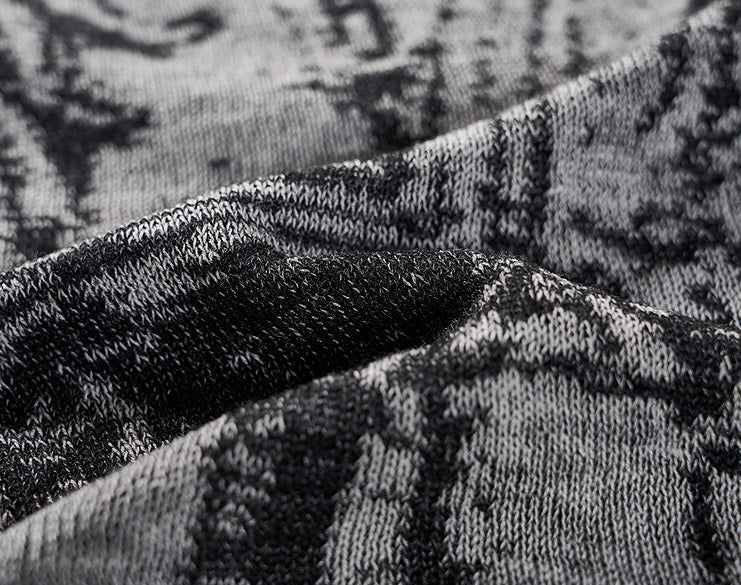 COMME MOI Lu Yan designer's new women's two-piece jacquard wool knitted sweater- TERRA.