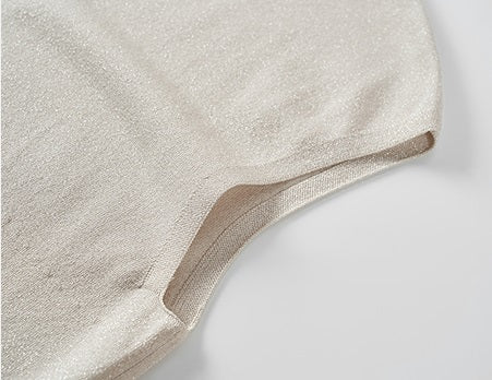 COMME MOI small cap sleeve semi-high neck knitted top - MADISON.