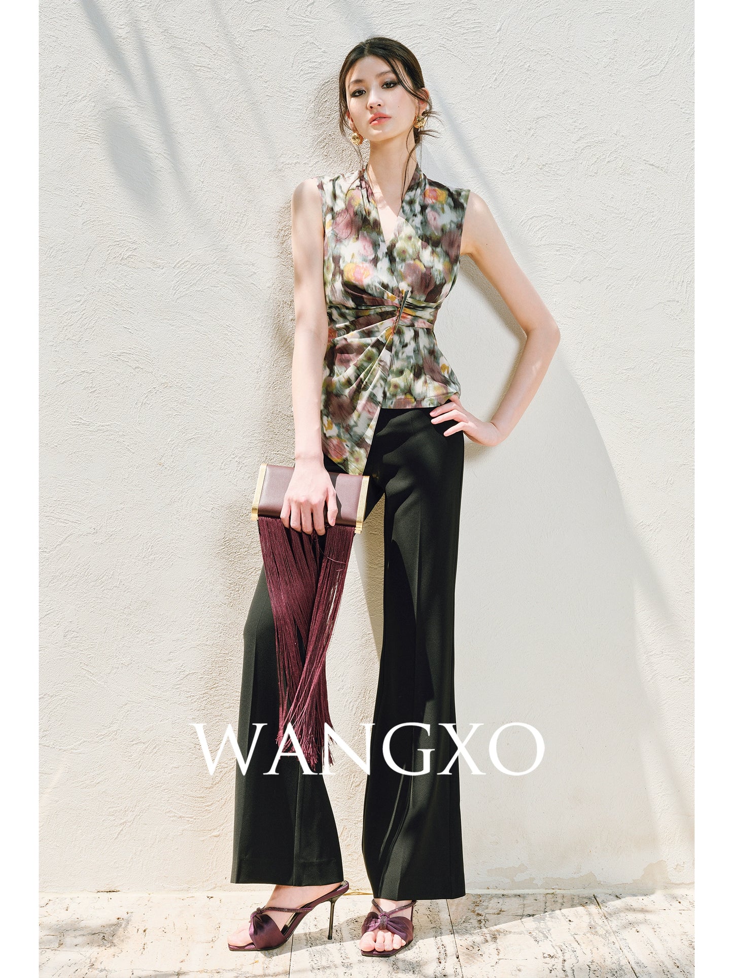 WANGXO | Flat Draped CE-Style Supermodel-Proportioned Retro Flared Pants -RUEI