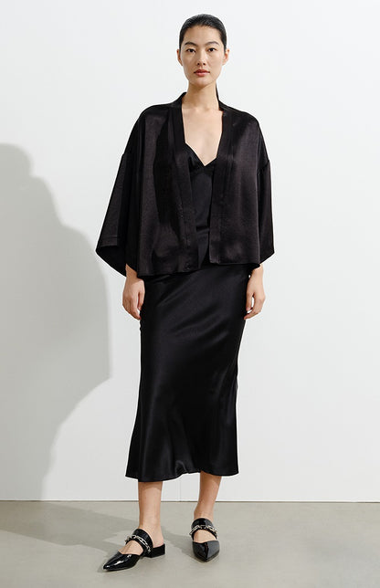 COMME MOI  Summer Chinese Placket Cardigan Draped Jacket - PAISELY.