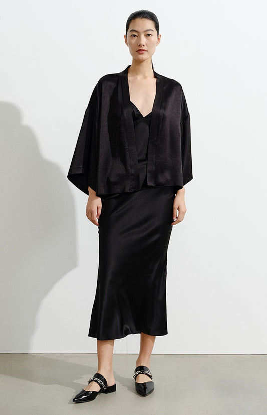 COMME MOI  Summer Chinese Placket Cardigan Draped Jacket - PAISELY.