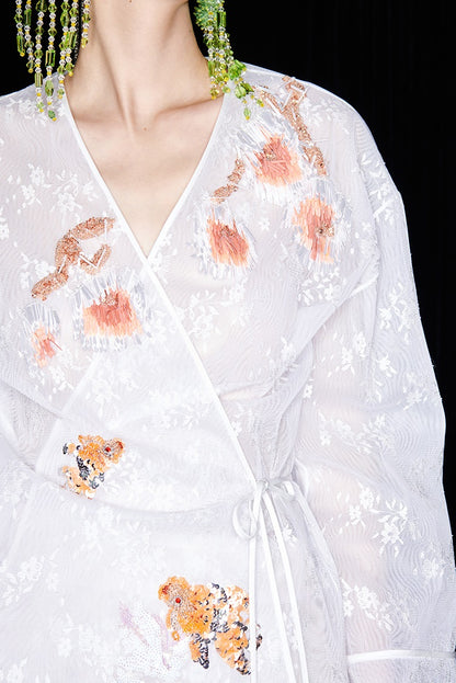 M essential Ma Kai designer Jinghui embroidered fabric upright structure long skirt - WINDA.