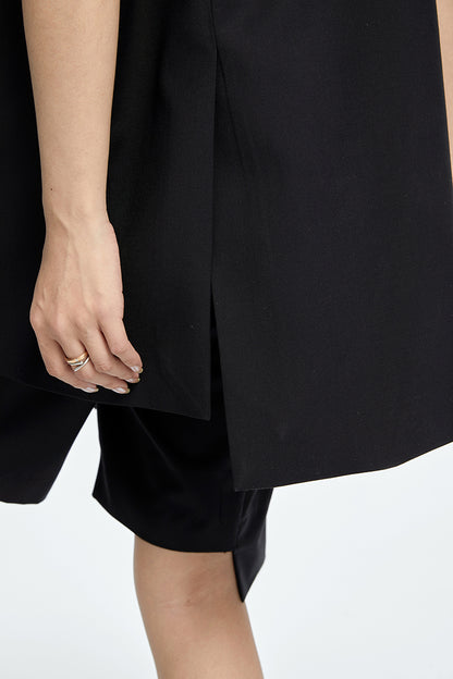 TINY IN misaligned collar silhouette midi vest women's suit -DODO