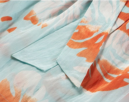 COMME MOI  summer beach print belt design jumpsuit - ISABEL.