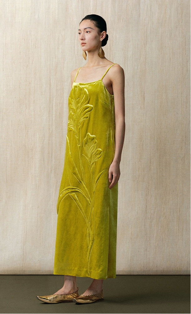 ZHUCHONGYUN elegant mulberry silk suede loose slip dress-KUROSAKI.