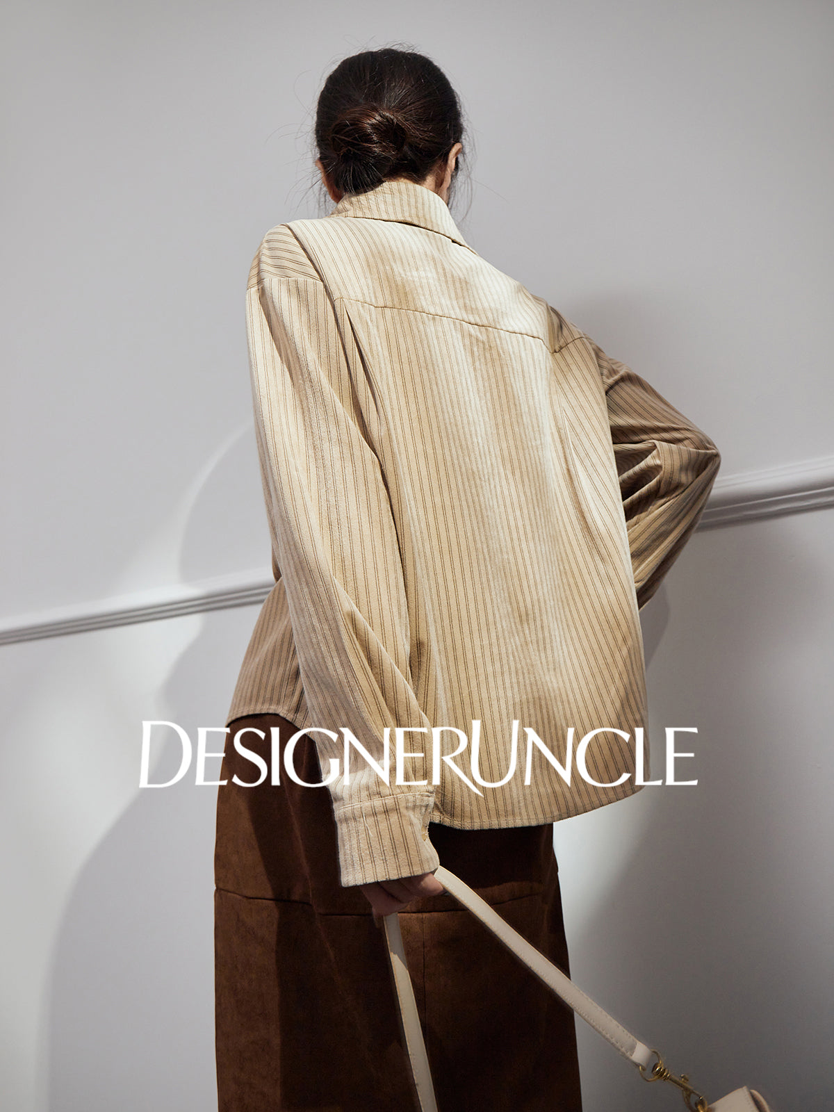 DGU |Mocha Light Luxury Versatile Design Niche Long-Sleeved Loose Top  - Louis.