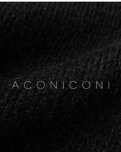 Aconiconi|Purple Flower Crochet openwork long cropped loose wool knit sweater  dress - Twilight