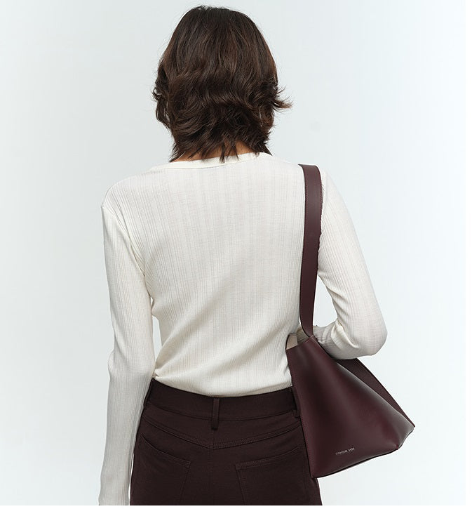 COMME MOI Lu Yan designer new women's irregular split barrel bag shoulder bag - FAITH.