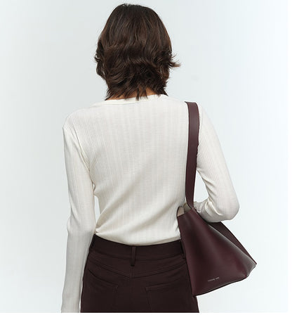 COMME MOI Lu Yan designer new women's irregular split barrel bag shoulder bag - FAITH.