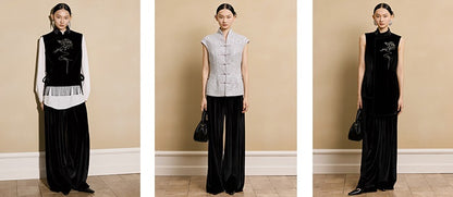 HECO Velvet Casual Wide-leg PANTS - STAT.