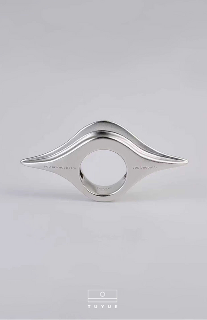 TUYUE silver plated 18K gold personalized niche design sense black hole ring- CLARA