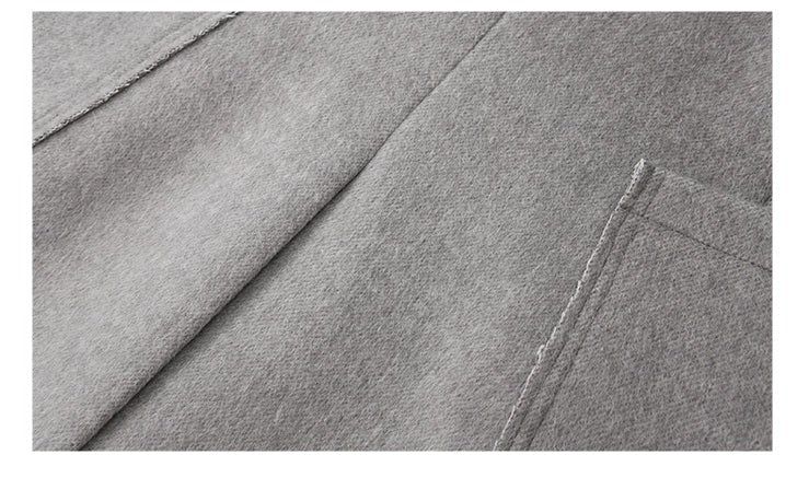 LEDIM W pure wool winter large patch ocket x shaped  blazer - kiuni