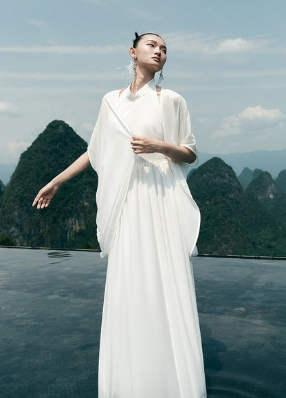 HECO Chinese Style Spell Receiving Waist Sleveless Dress - SIMMER.