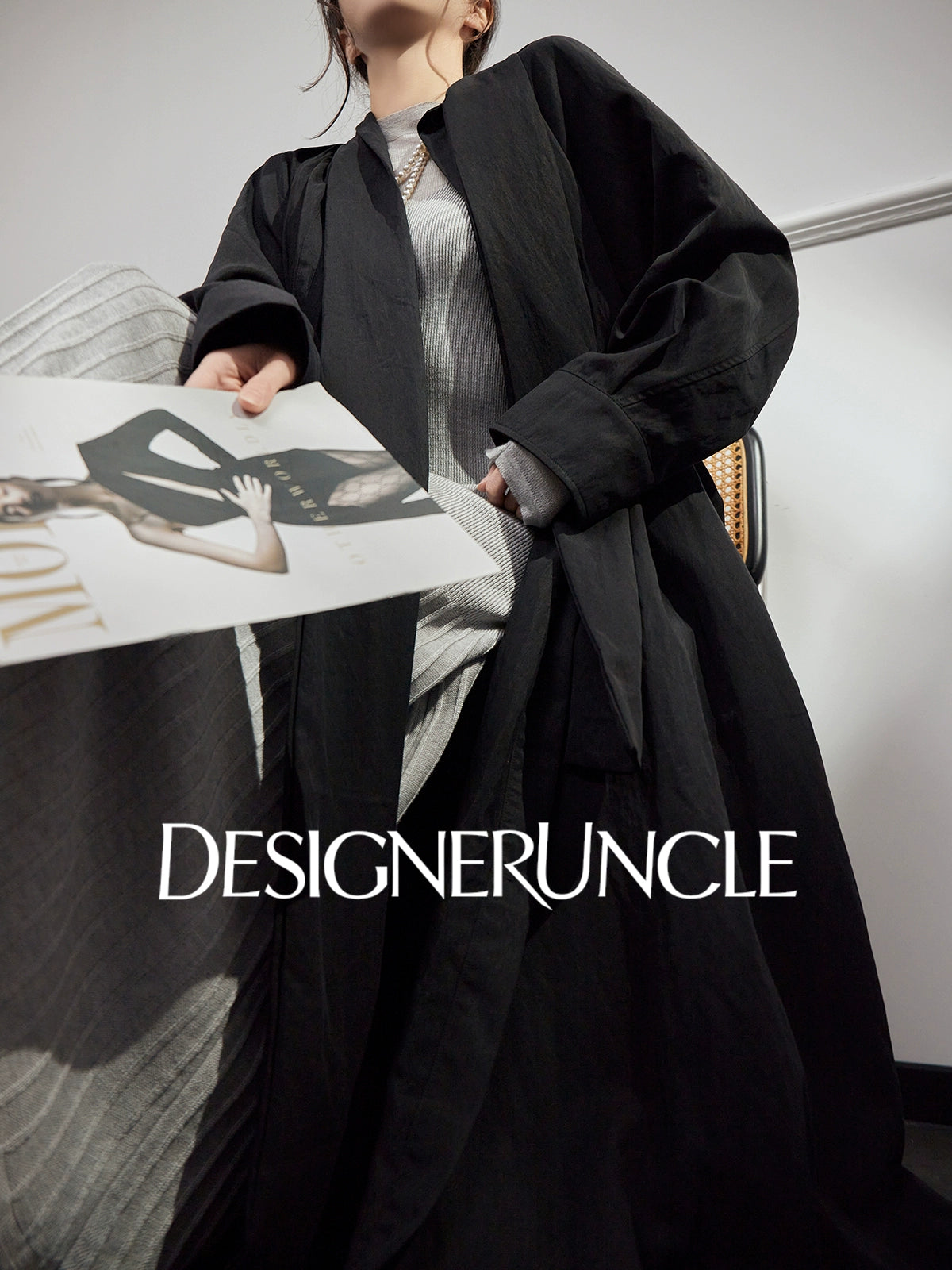 DGU "Ink Sequence" black long trench coat - BERU ?