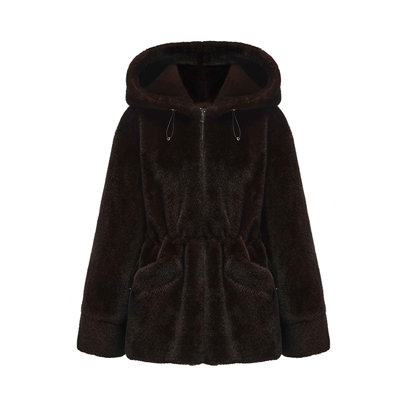 ATELIER MISS LU 4 Adjustable Faux Fur Zip-Up Hooded Jacket - SCOTT.