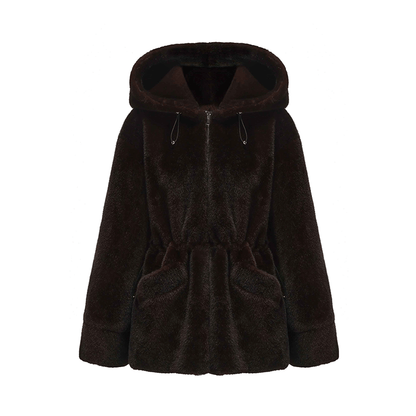ATELIER MISS LU 4 Adjustable Faux Fur Zip-Up Hooded Jacket - SCOTT.