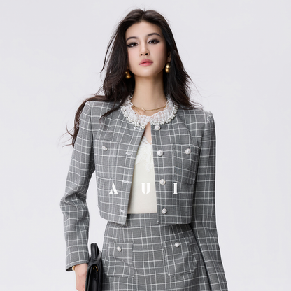 AUI Small Fragrance Style Suit Lace Jacket High-waisted Hip Two-Piece Skirt - Dal-Rae