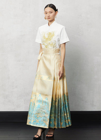 HECO weaving Jinshan jacquard horse face long skirt women - vin.
