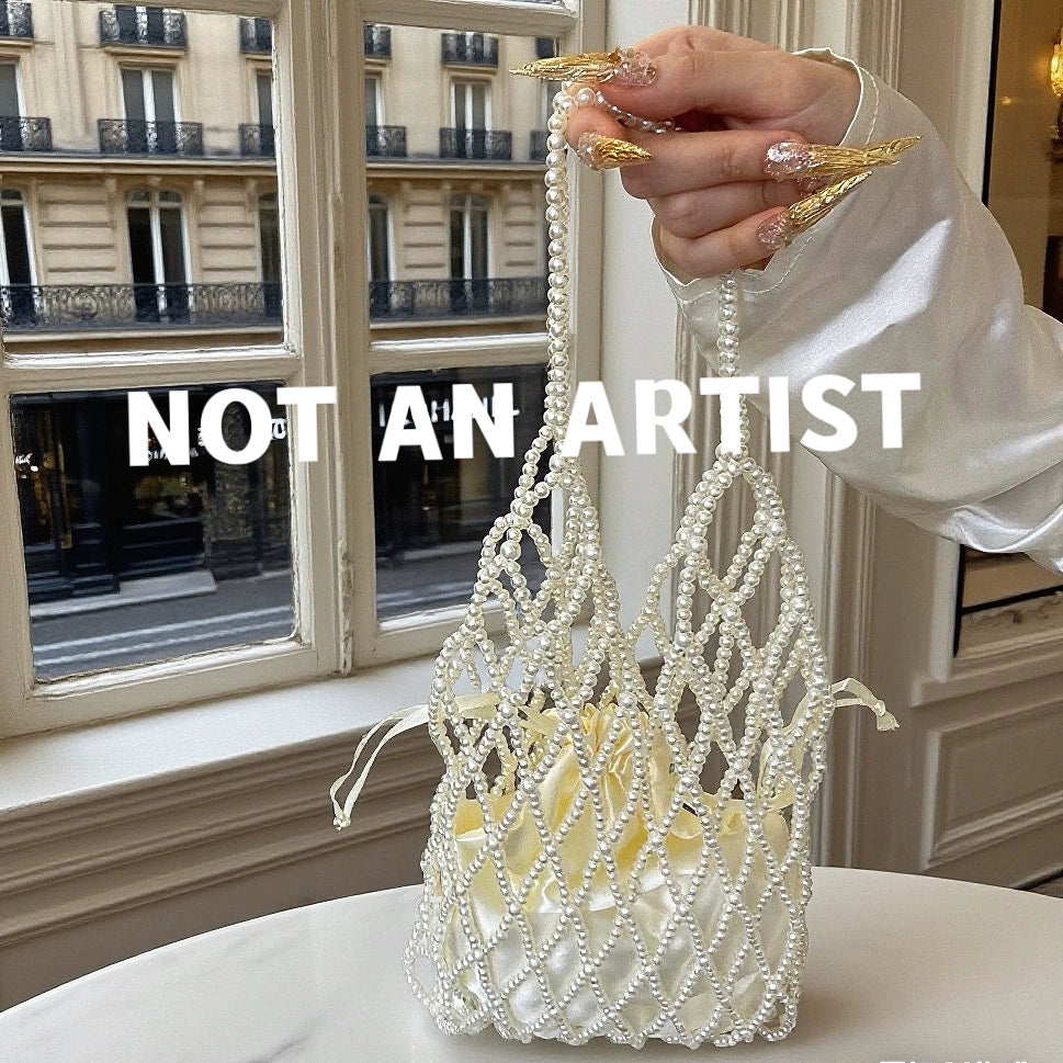 NOT AN ARTIST vintage small fragrance pearl beaded bag - PEARL