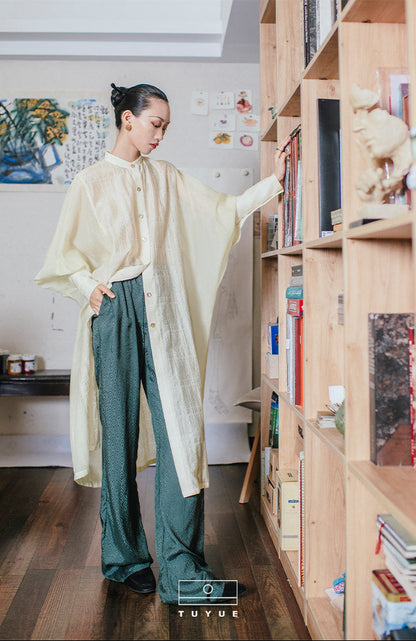 TUYUE round neck spliced holiday robe- RAPHIE.