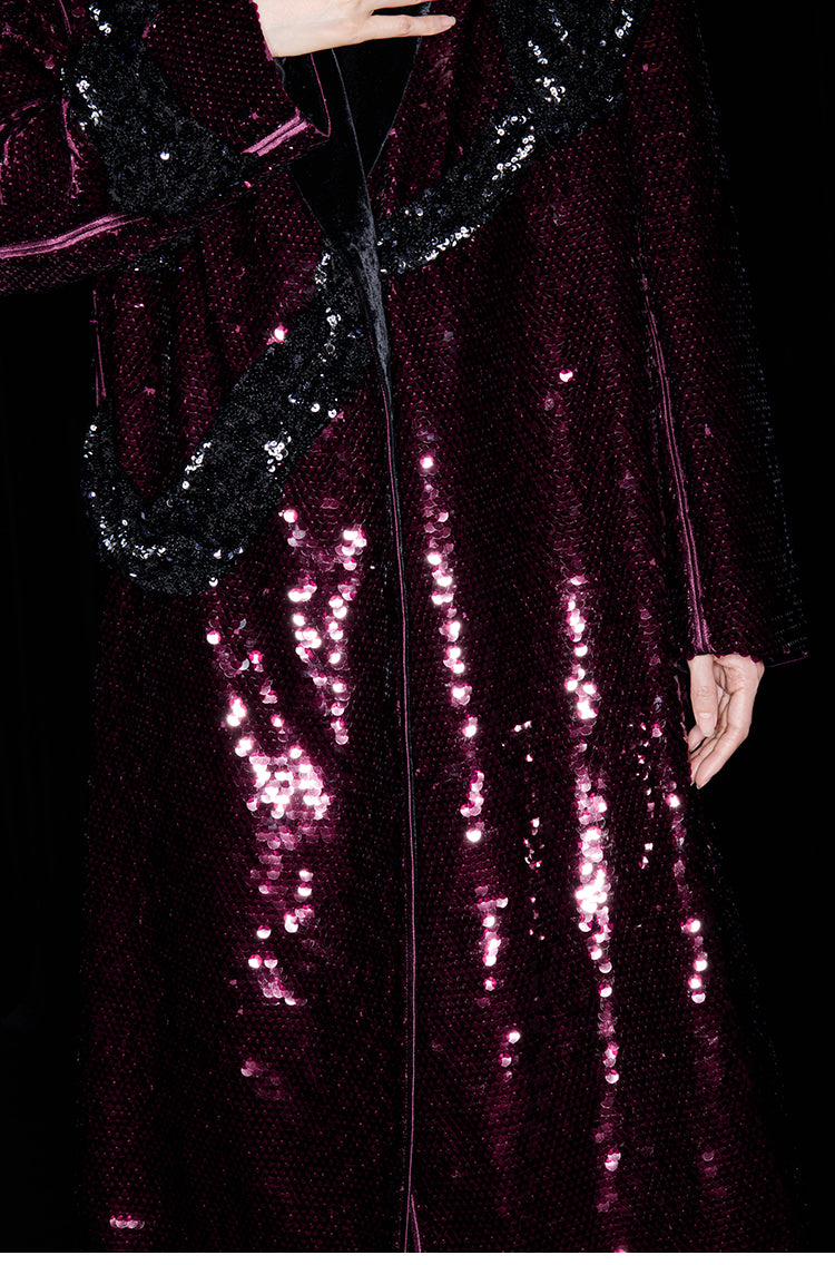 M essential Mackay designer beaded belt wide-shoulder sequins coat skirt set- Rae.