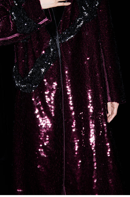 M essential Mackay designer beaded belt wide-shoulder sequins coat skirt set- Rae.